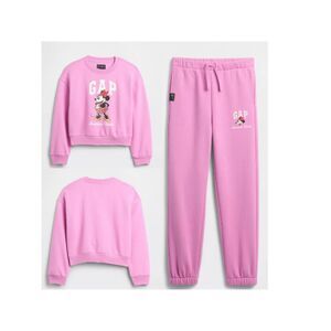 Gap Kids Disney Minnie Mouse Front Logo Sweatshirt & Jogger Set SportsPink 14-16